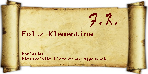 Foltz Klementina névjegykártya